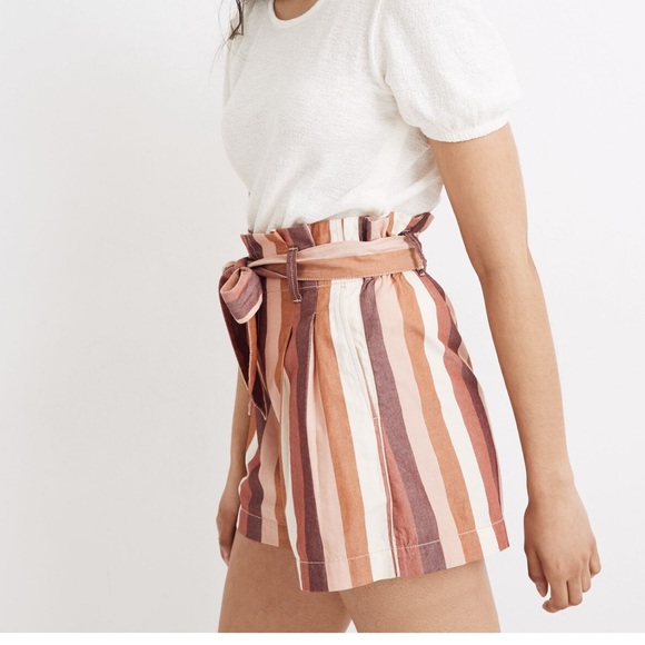 Madewell Rainbow Stripe paperbag short - Picture 2 of 9